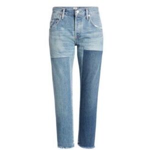 NWOT Citizens Of Humanity Emerson Button Fly Straight Leg Crop Raw Hem Jeans